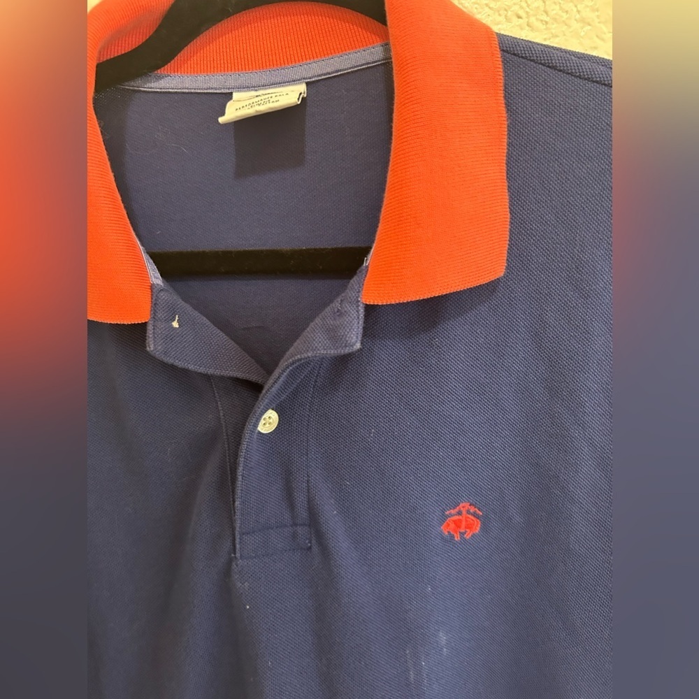 Brooks Brothers Navy Blue and Orange Polo - Picture 2 of 7